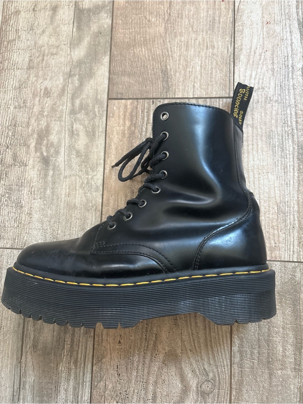 Dr. Martens LEFT shoe ONLY Black Jadon Platform Lace-Up Boot Sz 8 Men Sz 9 women